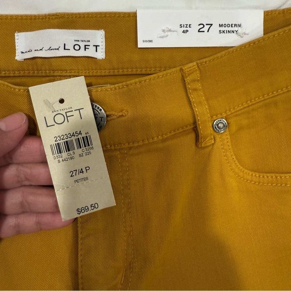 Ann Taylor Loft Modern Skinny Mustard Jeans size 4/27 Petite - Picture 4 of 6